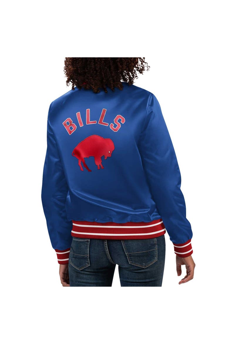 Women's Starter Royal Buffalo Bills Full Count Satin Full-Snap Varsity Jacket, Alternate, color, Royal