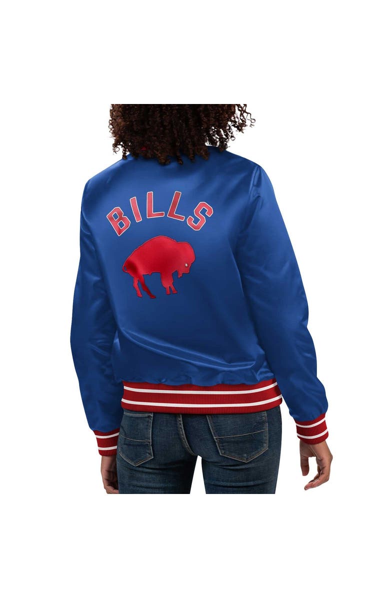 STARTER Women's Starter Royal Buffalo Bills Full Count Satin Full-Snap Varsity Jacket, Alternate, color, Royal