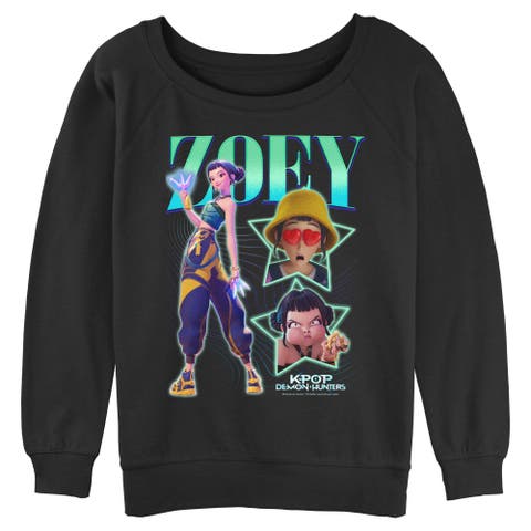 Junior's KPop Demon Hunters Zoey Super Star Logo  Sweatshirt