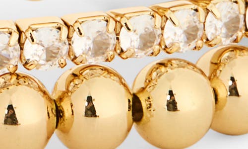 Leith 3-pack Initial Bead Bracelet In D- Clear- Gold