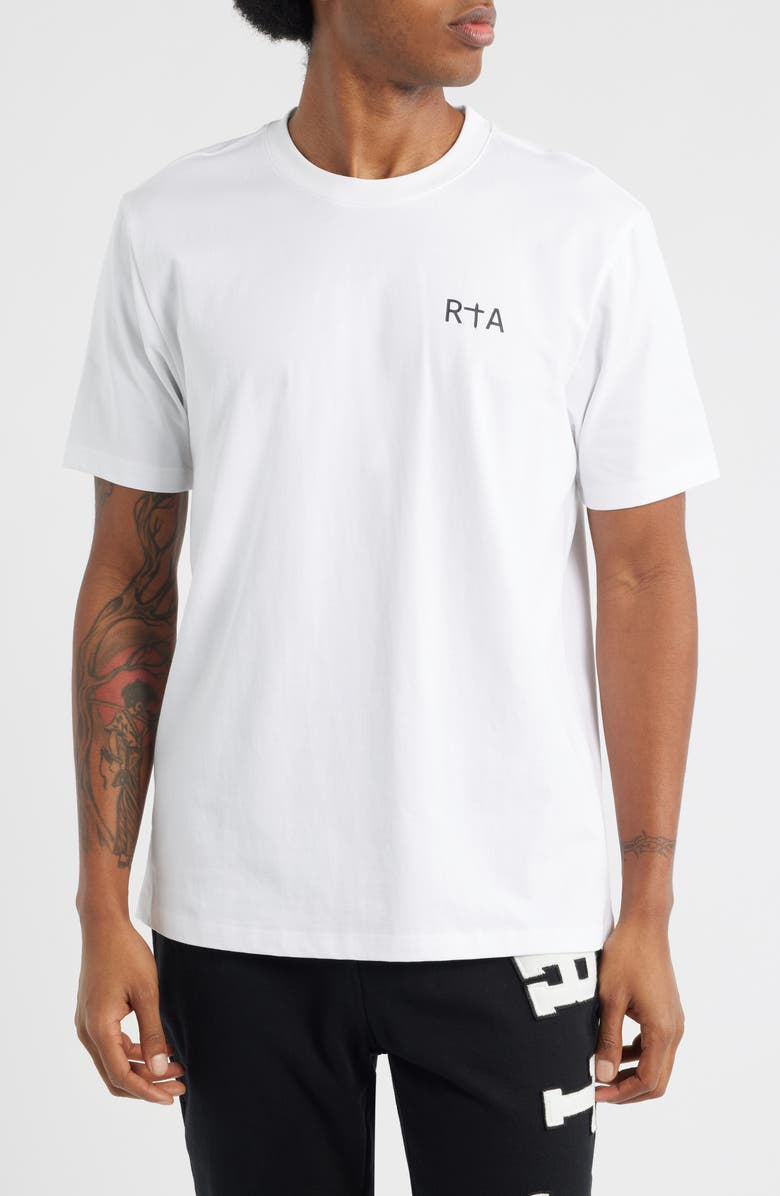 RtA Colin Oversize Logo Graphic T-Shirt, Main, color, White