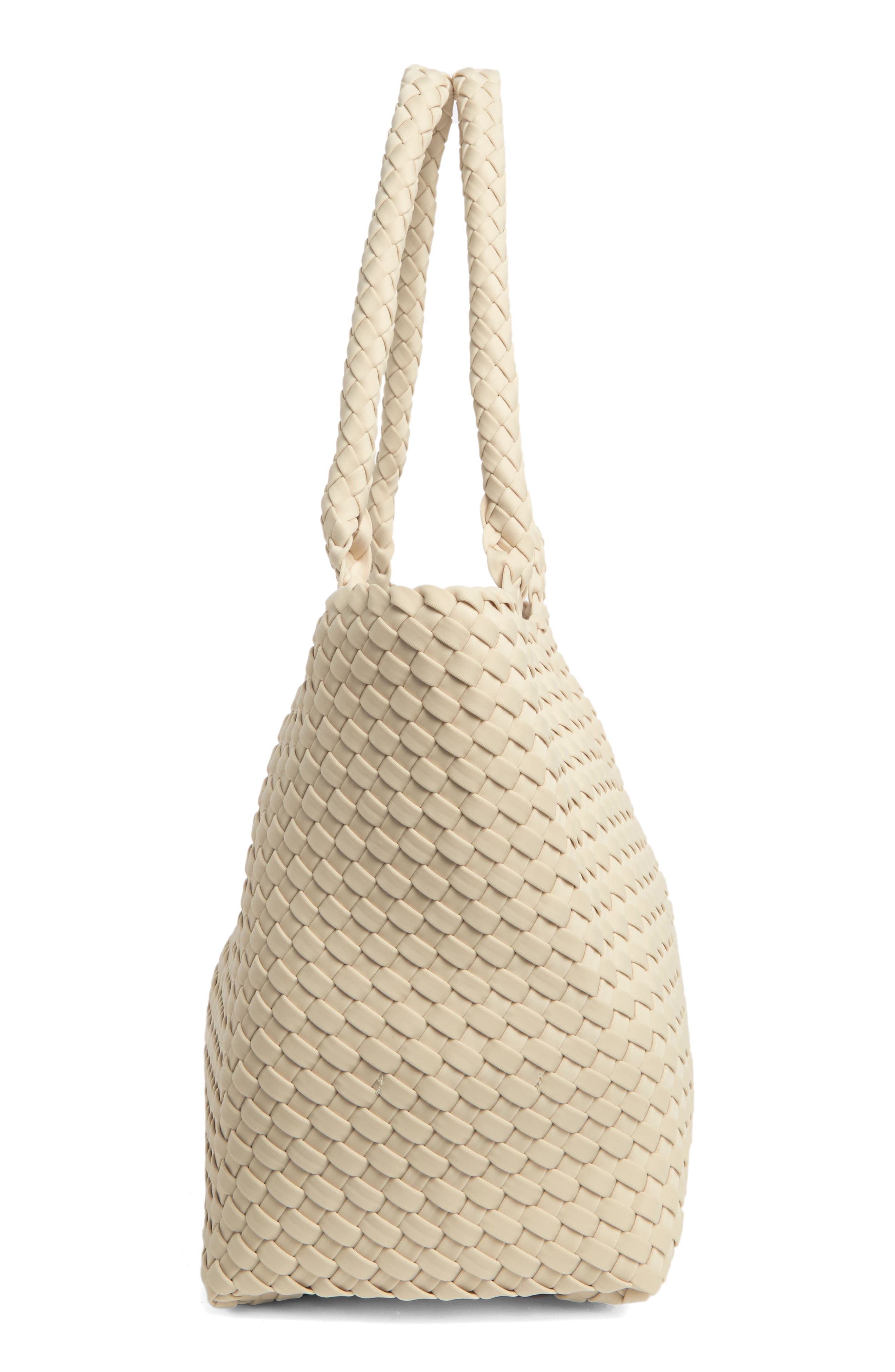 Woven Large Tote Bag & Pouch Set, Alternate, color, IVORY