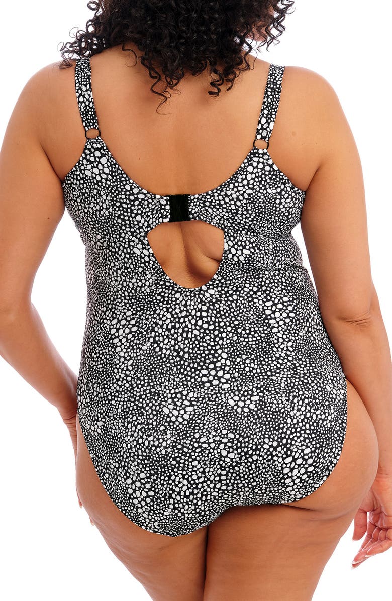 Elomi Pebble Cove Plunge One-Piece Swimsuit, Alternate, color, 