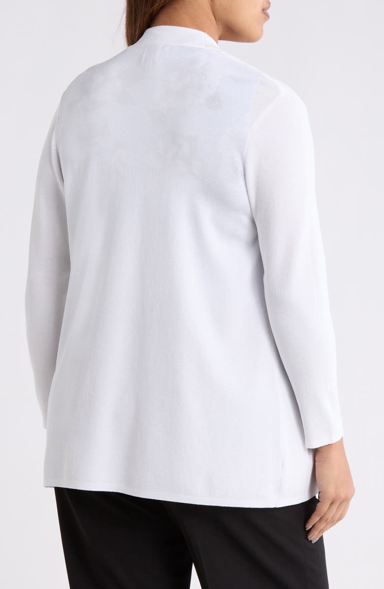 Anne Klein Malibu Open Front Cardigan, Alternate, color, Crisp White