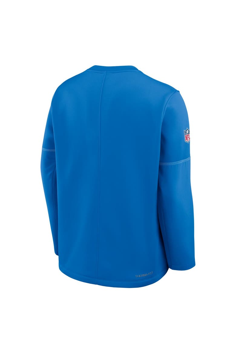 Men's Nike Blue Detroit Lions Sideline Coaches Team Present Midweight Therma-FIT Sweatshirt, Alternate, color, Blue
