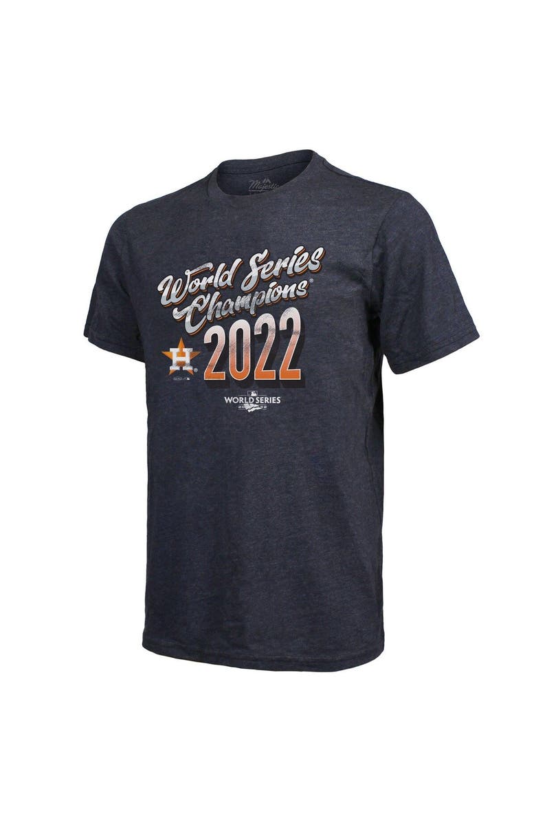 Majestic Threads Men's Majestic Threads Navy Houston Astros 2022 World Series Champions Life Of The Party Tri-Blend T-Shirt, Alternate, color, 