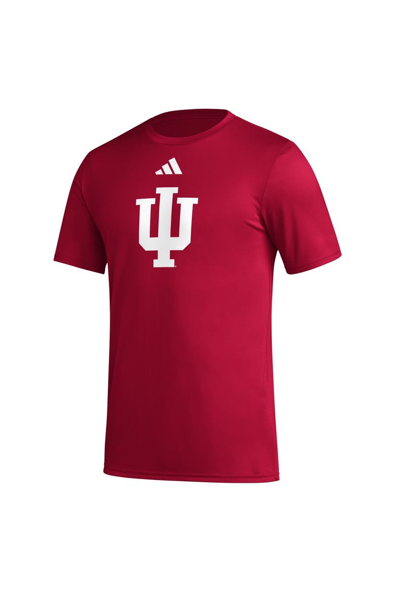 Men's adidas Crimson Indiana Hoosiers Primary Locker Logo Pre-Game AEROREADY T-Shirt, Alternate, color, Crimson