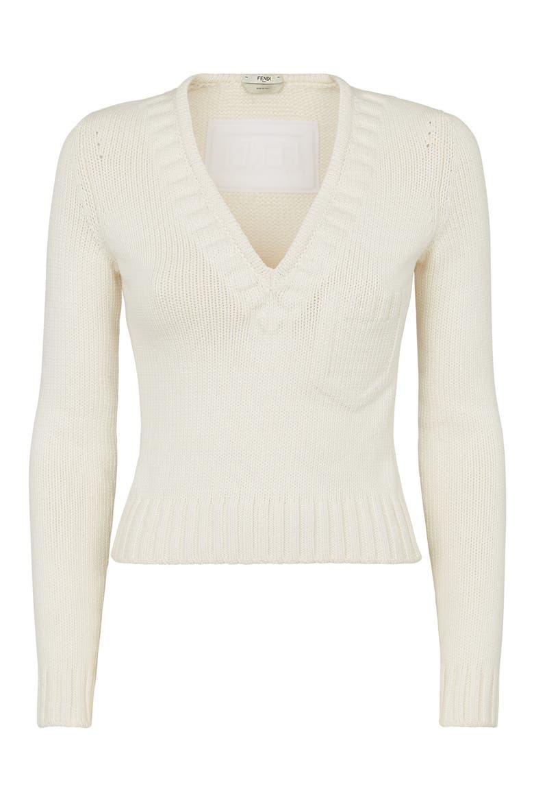 Trompe l'Oeil V-Neck Sweater, Main, color, F0ZNM WHITE