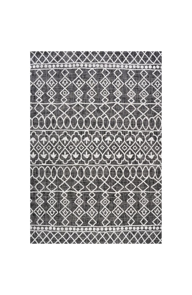 JONATHAN Y Kafel Bohemian Indoor/Outdoor Area Rug, Main, color, Black/Ivory