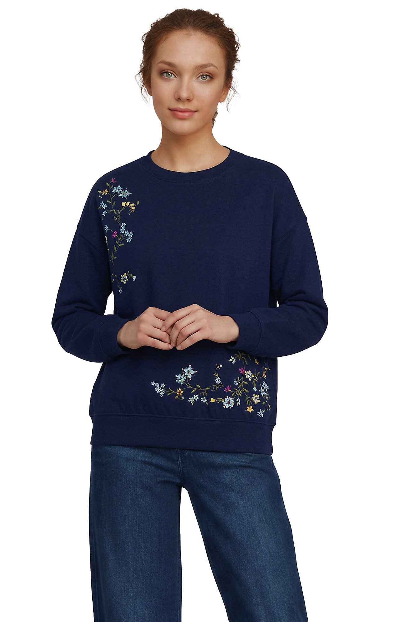 Navy Cascading Floral