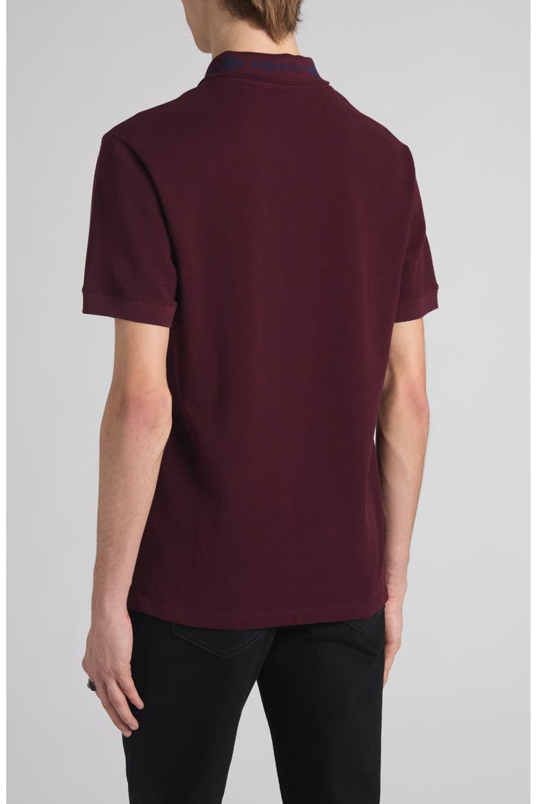 Logo Jacquard Collar Polo, Alternate, color, BORDEAUX
