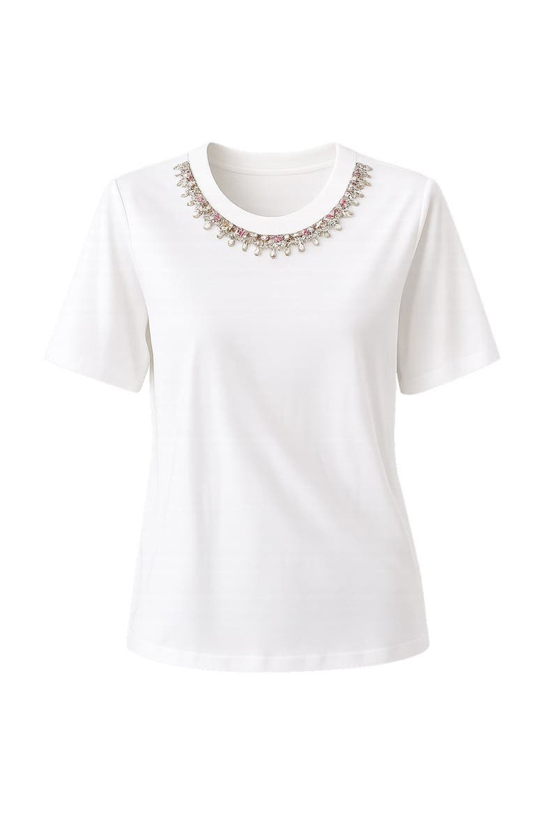 Sunny Embellished T, Alternate, color, WHITE