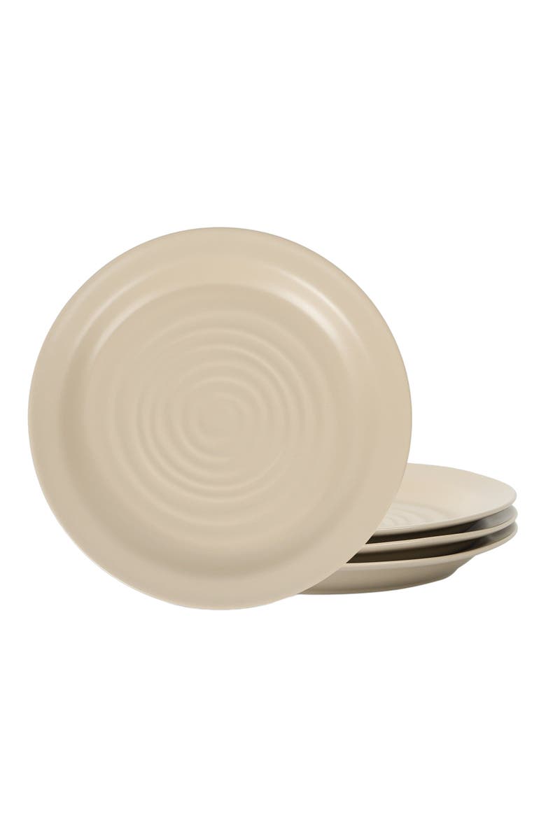 Stone Lain Orbit Stoneware 4-Piece Dinner Plate Set, Main, color, Beige