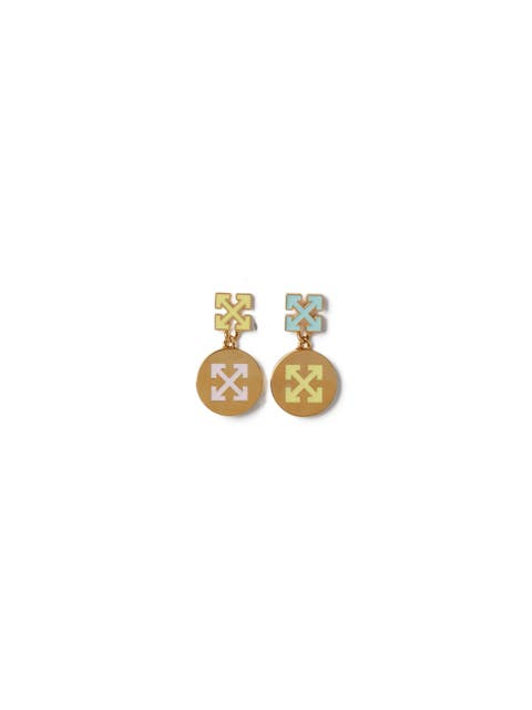 Women's Gold Arrow Button Earrings