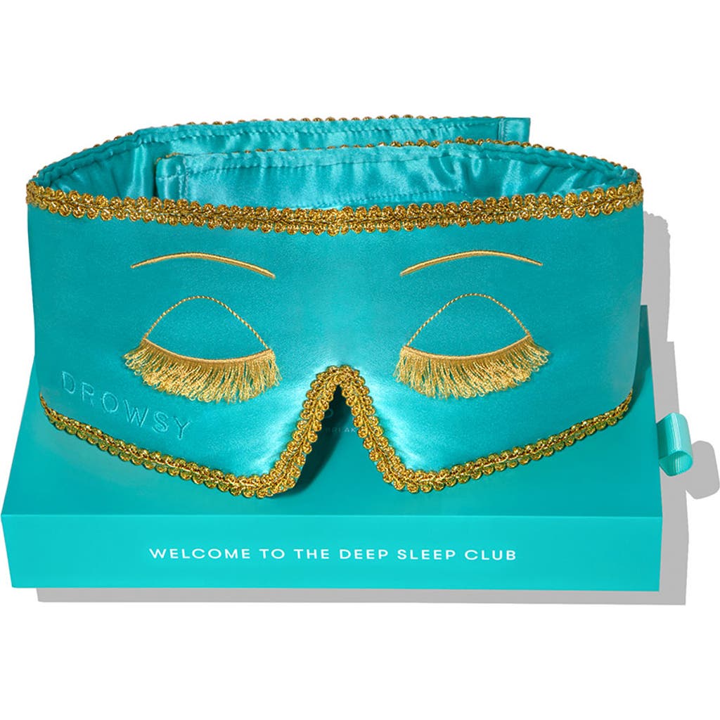Drowsy Sleep Co . Silk Sleep Mask In Turquoise