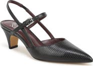 Franco Sarto Mattea Lizard Embossed Pointed Toe Slingback Pump