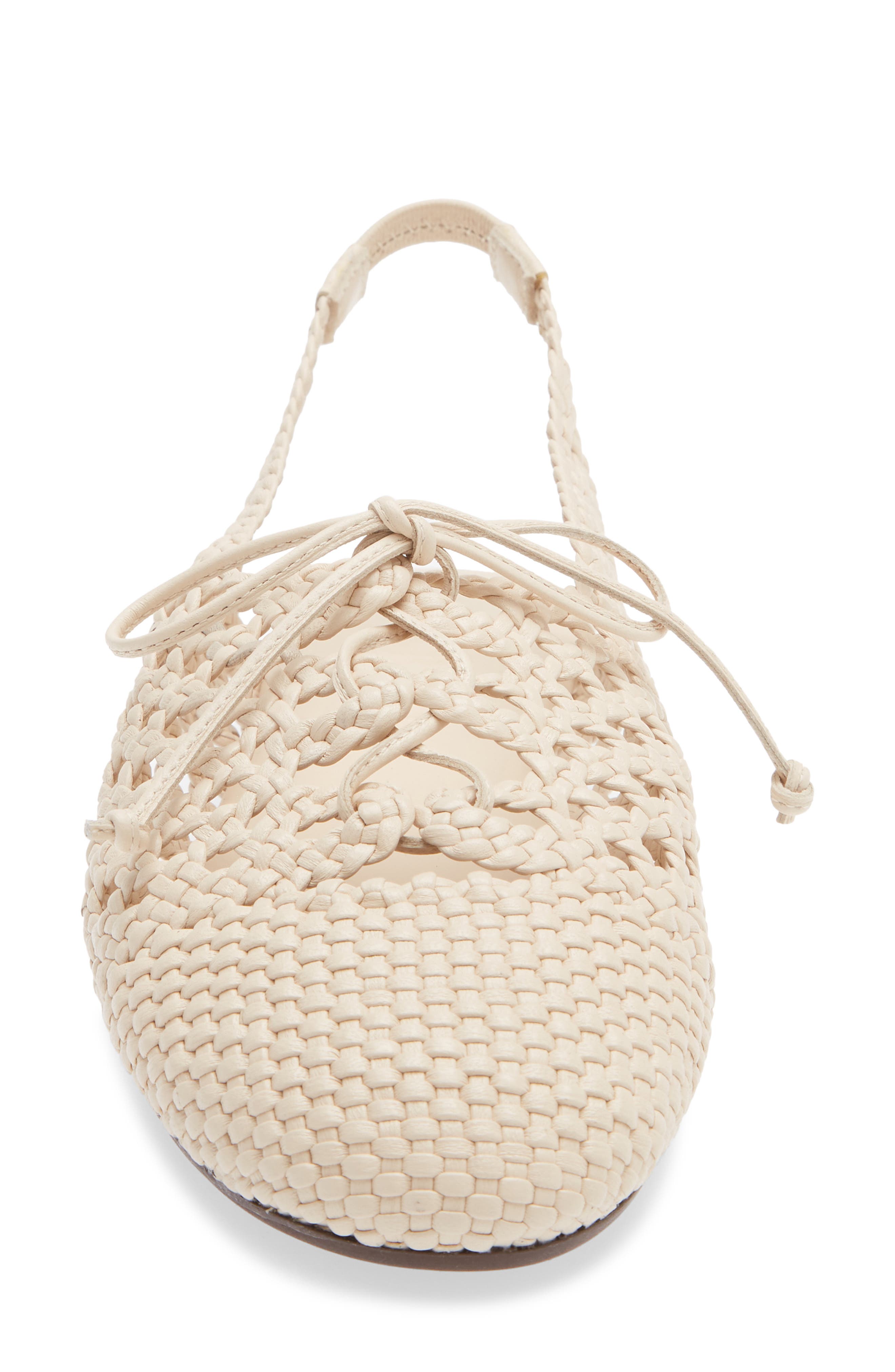 HEREU Lace-Up Woven Slingback Sandal, Alternate, color, Ivory