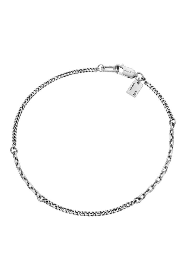 Men's Mixed Chain Flex Bracelet, Alternate, color, WARM SILVER