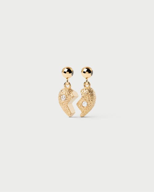 Pdpaola Split Heart Charm In Gold