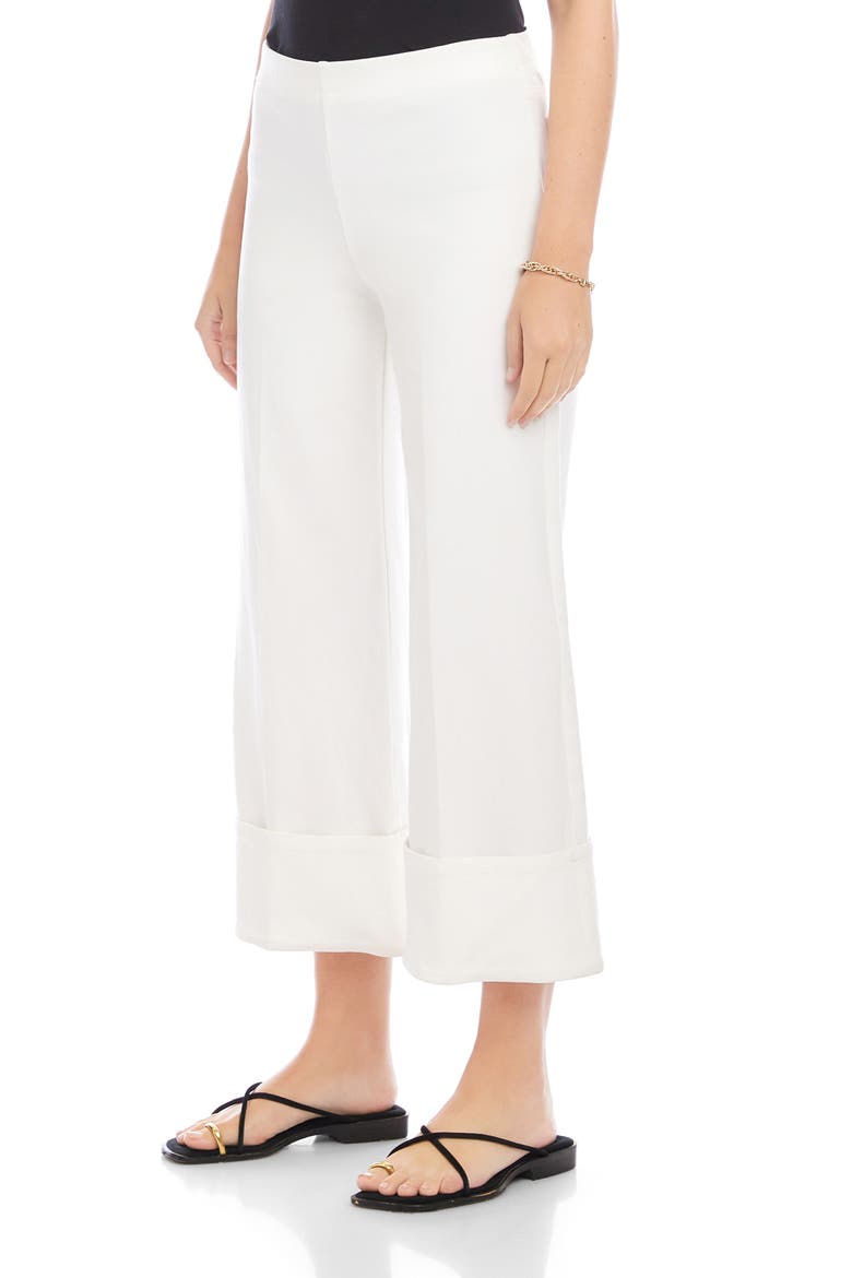 Regina Cuff Crop Wide Leg Pants, Alternate, color, OFF WHITE