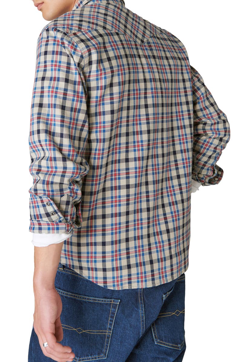 Lucky Brand Plaid Cotton Western Snap-Up Shirt, Alternate, color, 