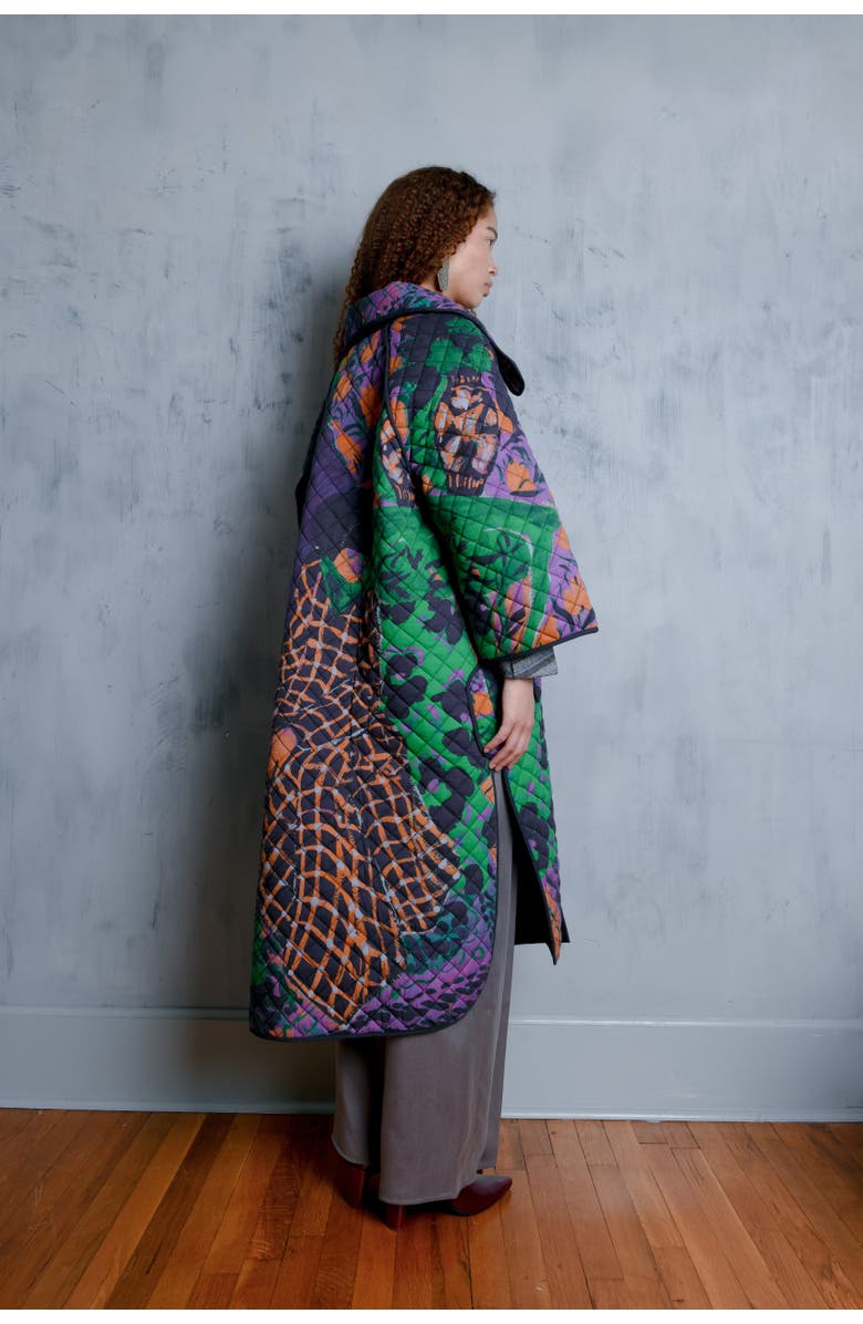 Untitled in Motion Tatum Sculptural Collared Quilted Jacket, Alternate, color, Chambers