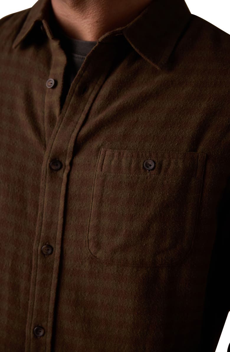 The Normal Brand Hudson Flannel Button-Up Shirt, Alternate, color, Olive Plaid
