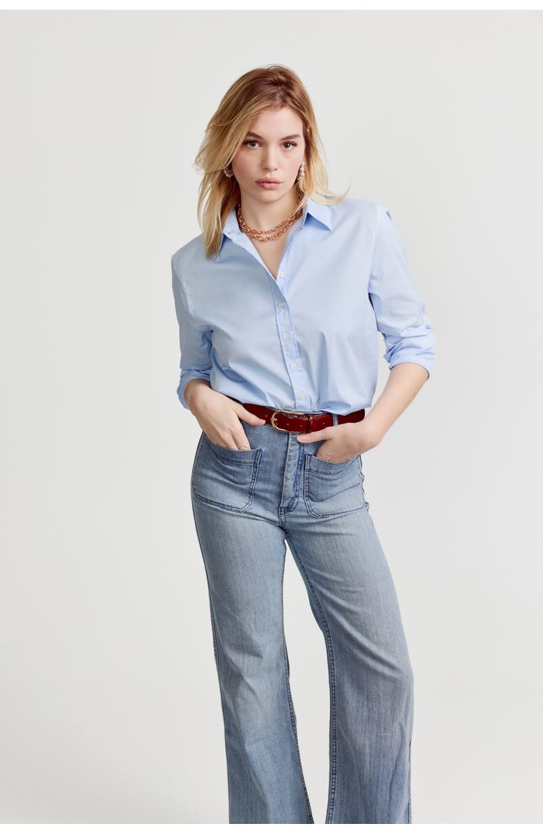The Shirt by Rochelle Behrens The Boyfriend Shirt, Alternate, color, Blue Dawn