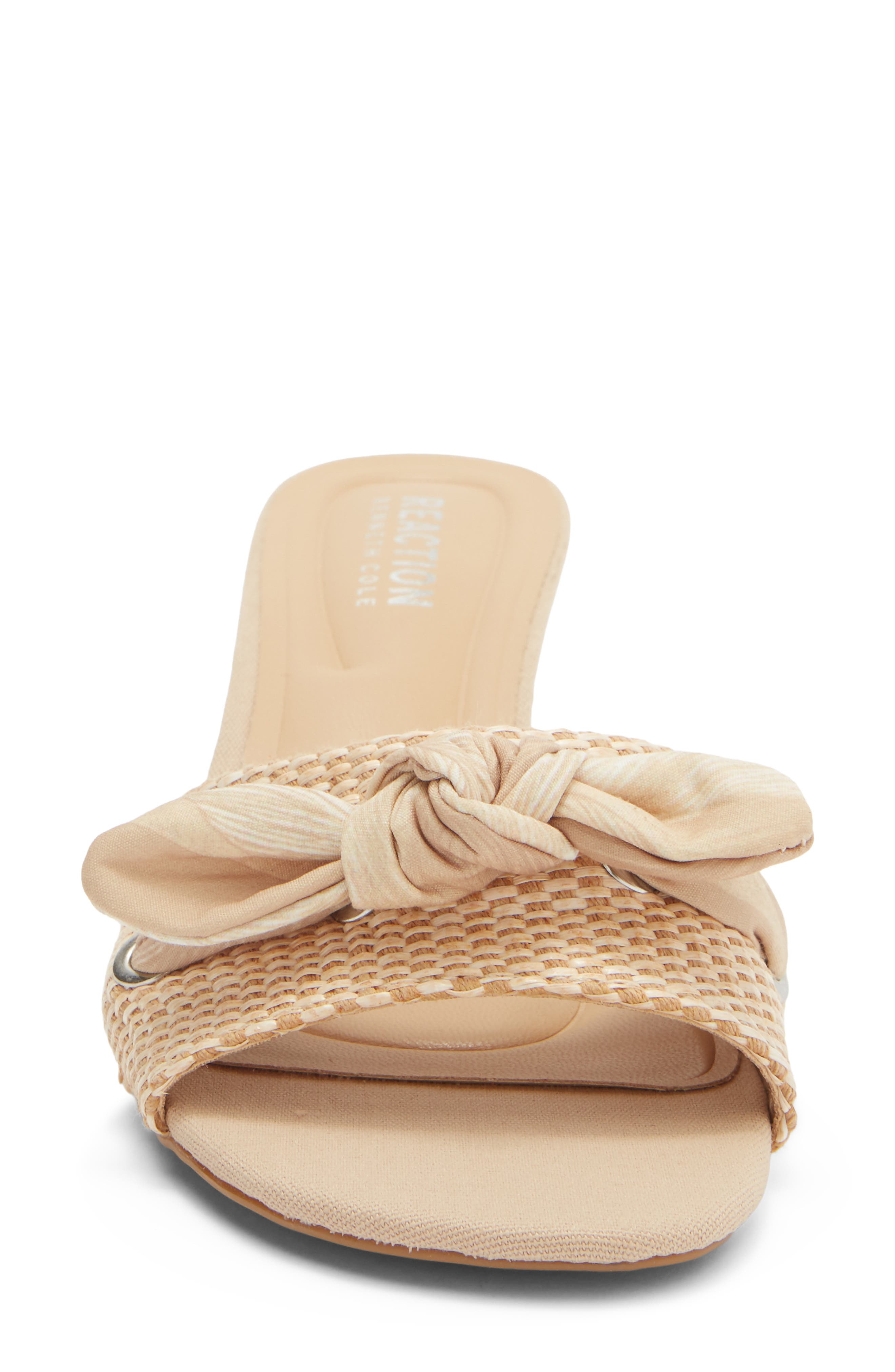 Reaction Kenneth Cole Bahama Tie Heel Sandal, Alternate, color, Natural/ Natural
