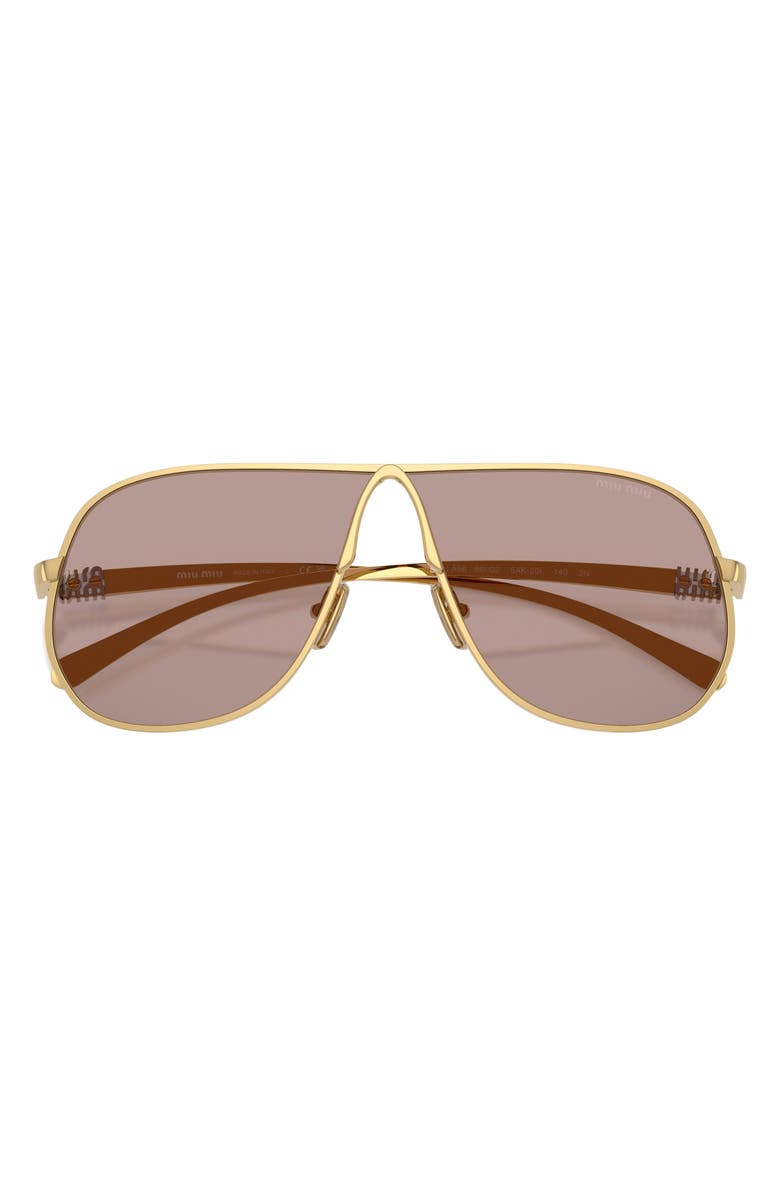 Miu Miu 66mm Oversize Pilot Sunglasses, Alternate, color, Gold/ Light Purple Brown