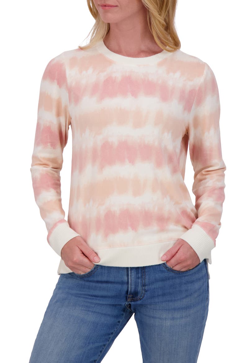 Crewneck Pullover, Main, color, PINK TIE DYE