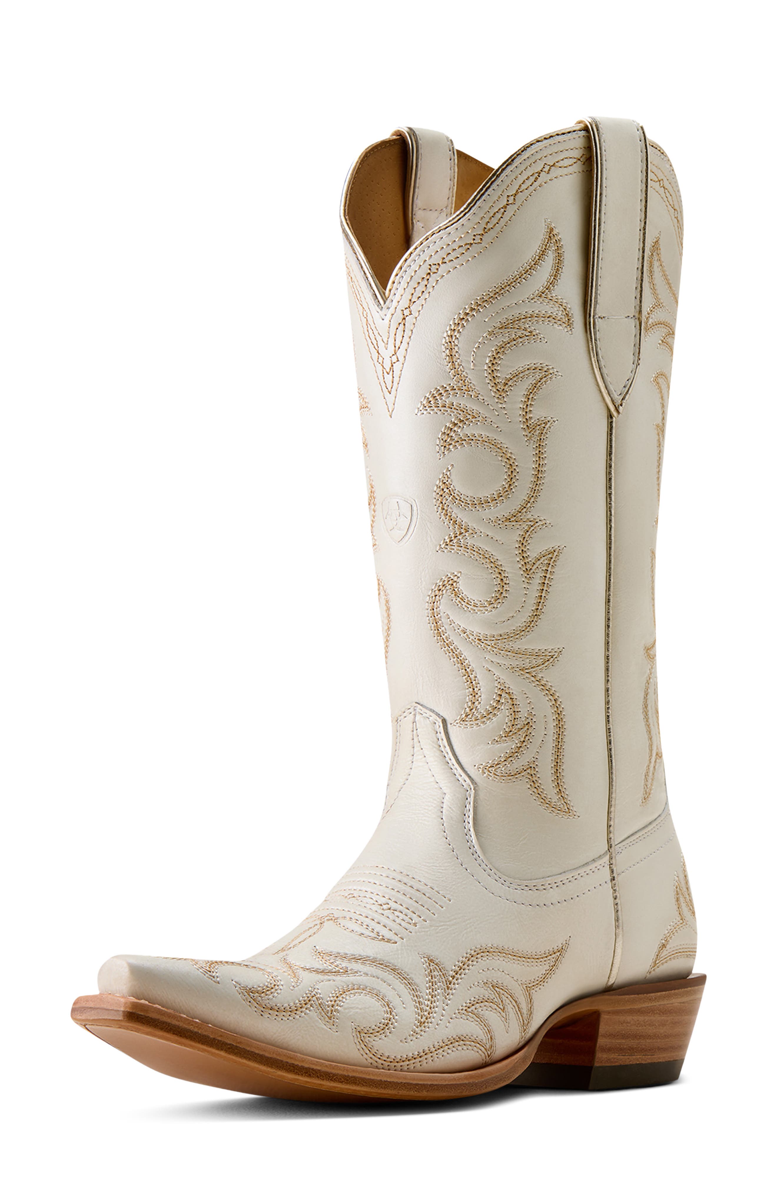 Hazen Leather Western Boot, Alternate, color, IVORY PEARL