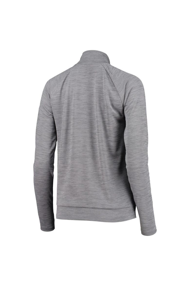 Women's Nike Heathered Gray Alabama Crimson Tide Pacer Raglan Performance Quarter-Zip Jacket, Alternate, color, Heather Gray