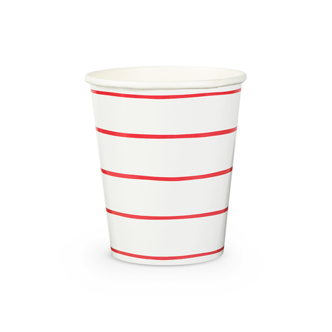Frenchie Striped 9 oz Cups