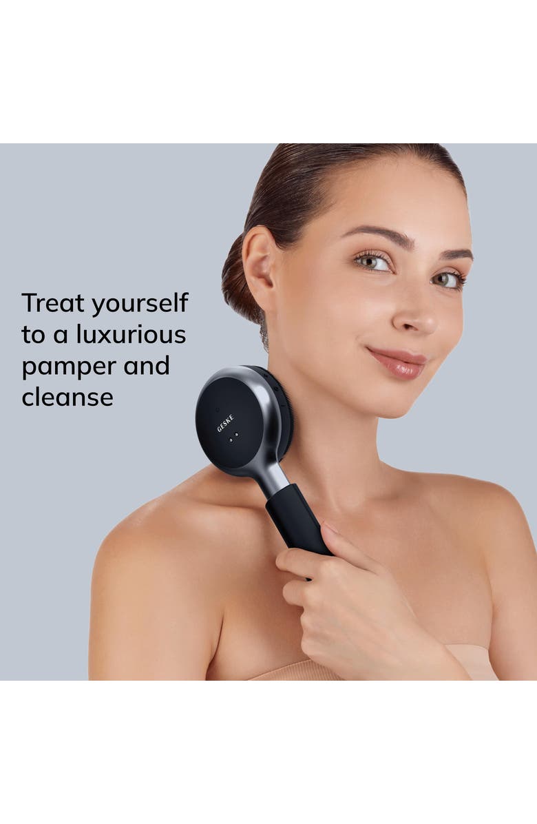 GESKE SmartAppGuided Sonic LED Full-Body Brush & Intensive Exfoliator | 9 in 1, Alternate, color, Black