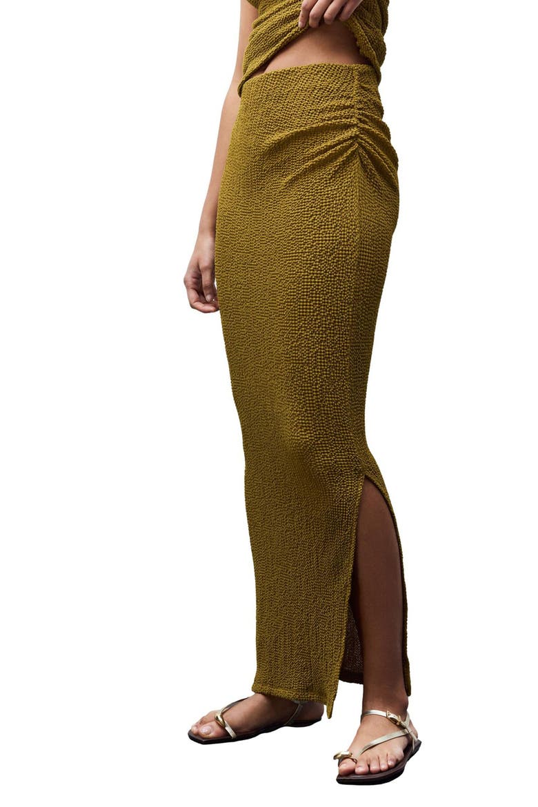Textured Maxi Skirt, Main, color, GREEN