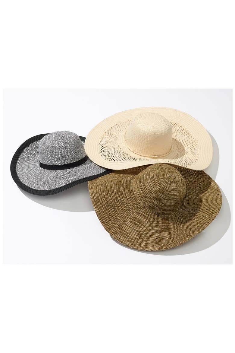 Metallic Floppy Straw Hat, Alternate, color, NATURAL