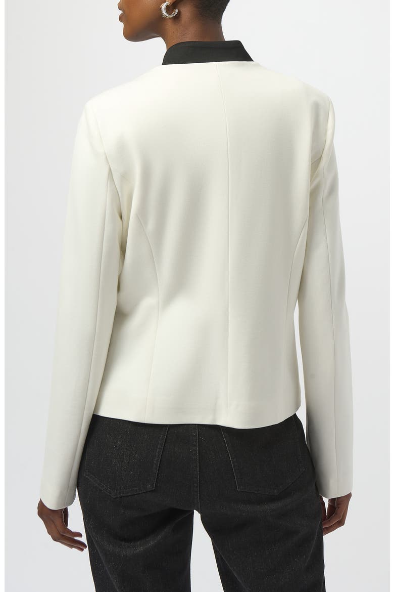Mandarin Collar Fitted Jacket, Alternate, color, VANILLA/ BLACK