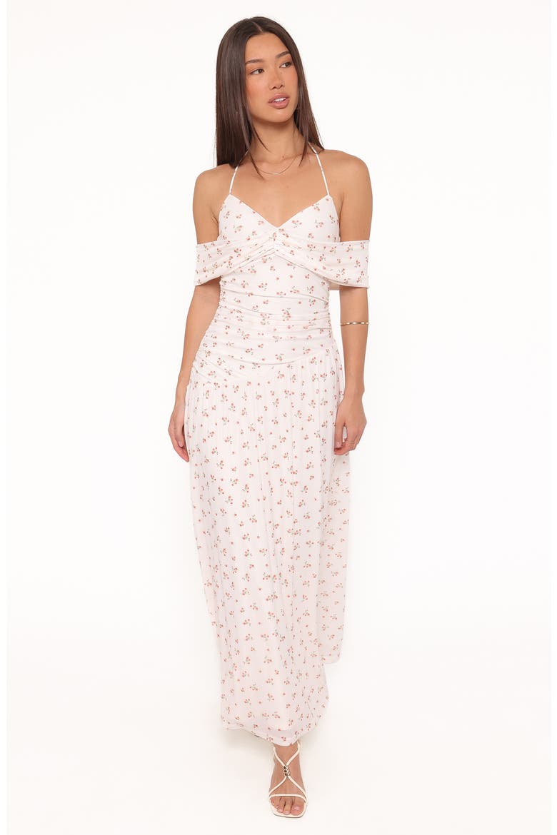 Mayven Cold-Shoulder Maxi Dress, Alternate, color, WHITE DITSY