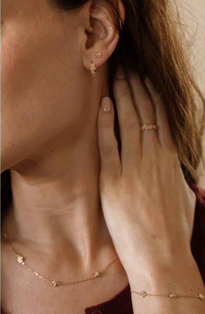 MADE BY MARY CZ Birth Flower Stud Earrings, Alternate, color, June - Gold Vermeil