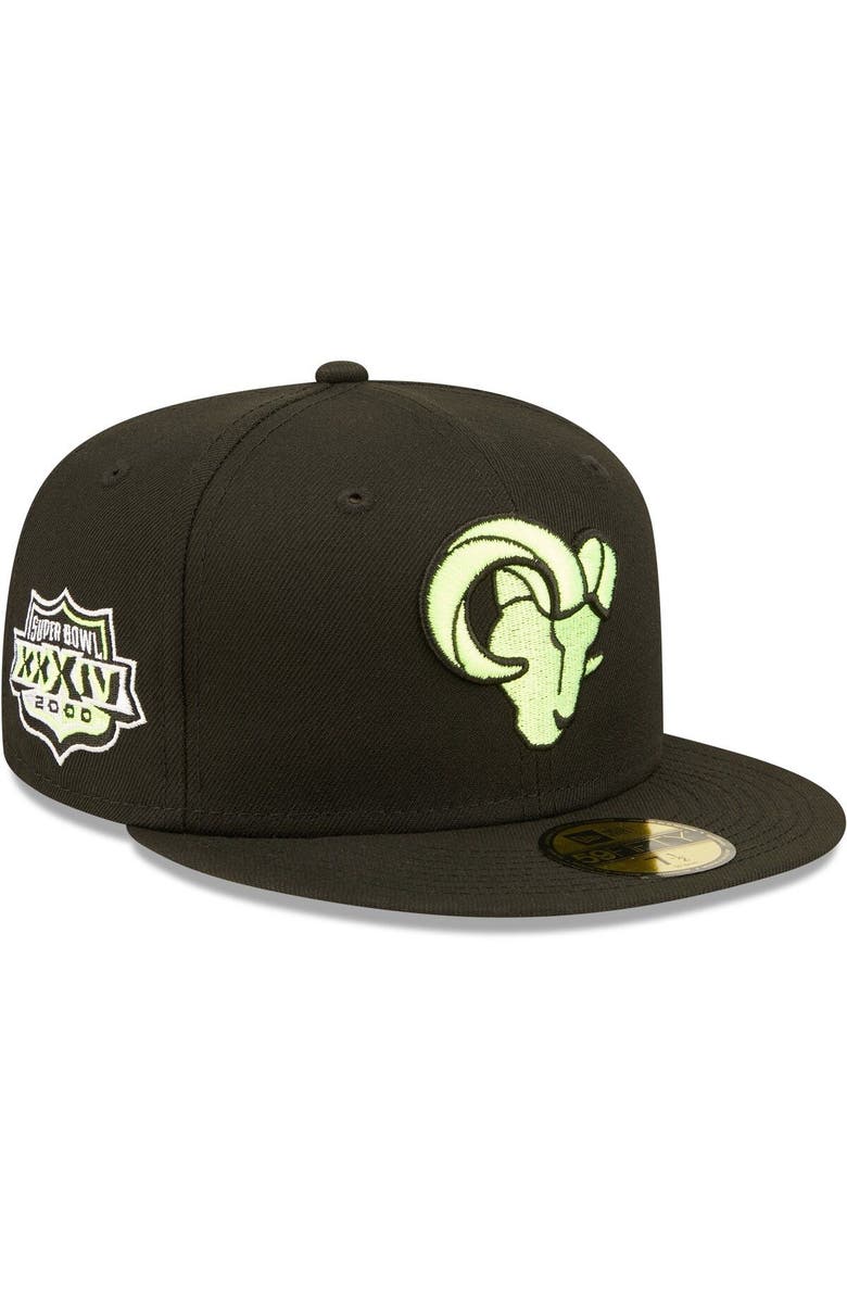 New Era Men's New Era  Black Los Angeles Rams Super Bowl XXXIV Summer Pop 59FIFTY Fitted Hat, Main, color, 