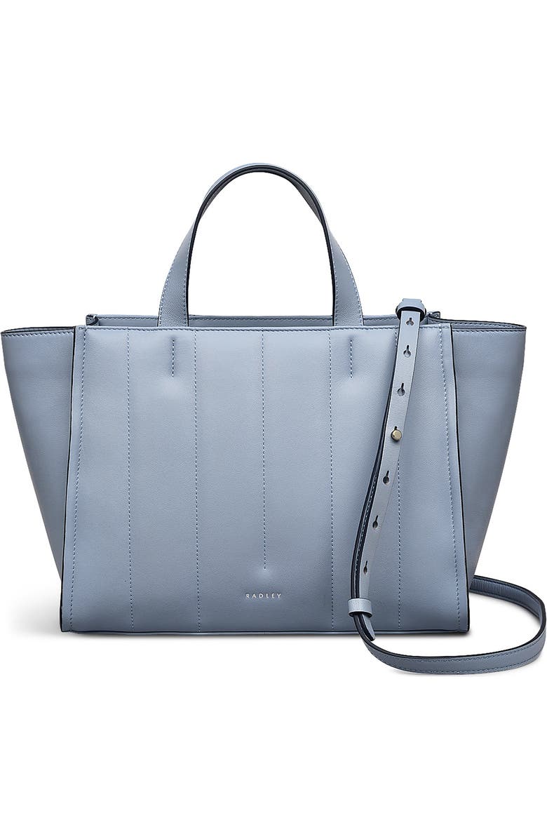 Radley Medium Oak Street Quilted Leather Tote, Main, color, Smoke Blue