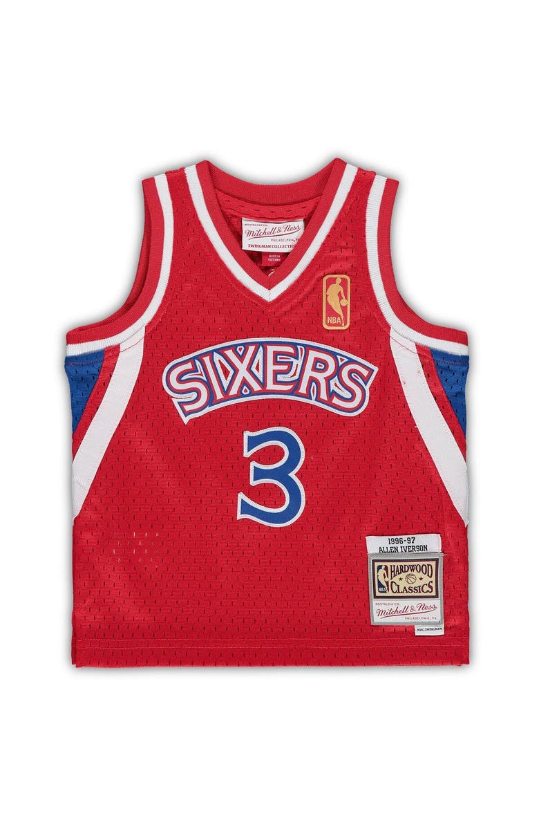 Mitchell & Ness Infant Mitchell & Ness Allen Iverson Red Philadelphia 76ers 1996/97 Hardwood Classics Retired Player Jersey, Alternate, color, 