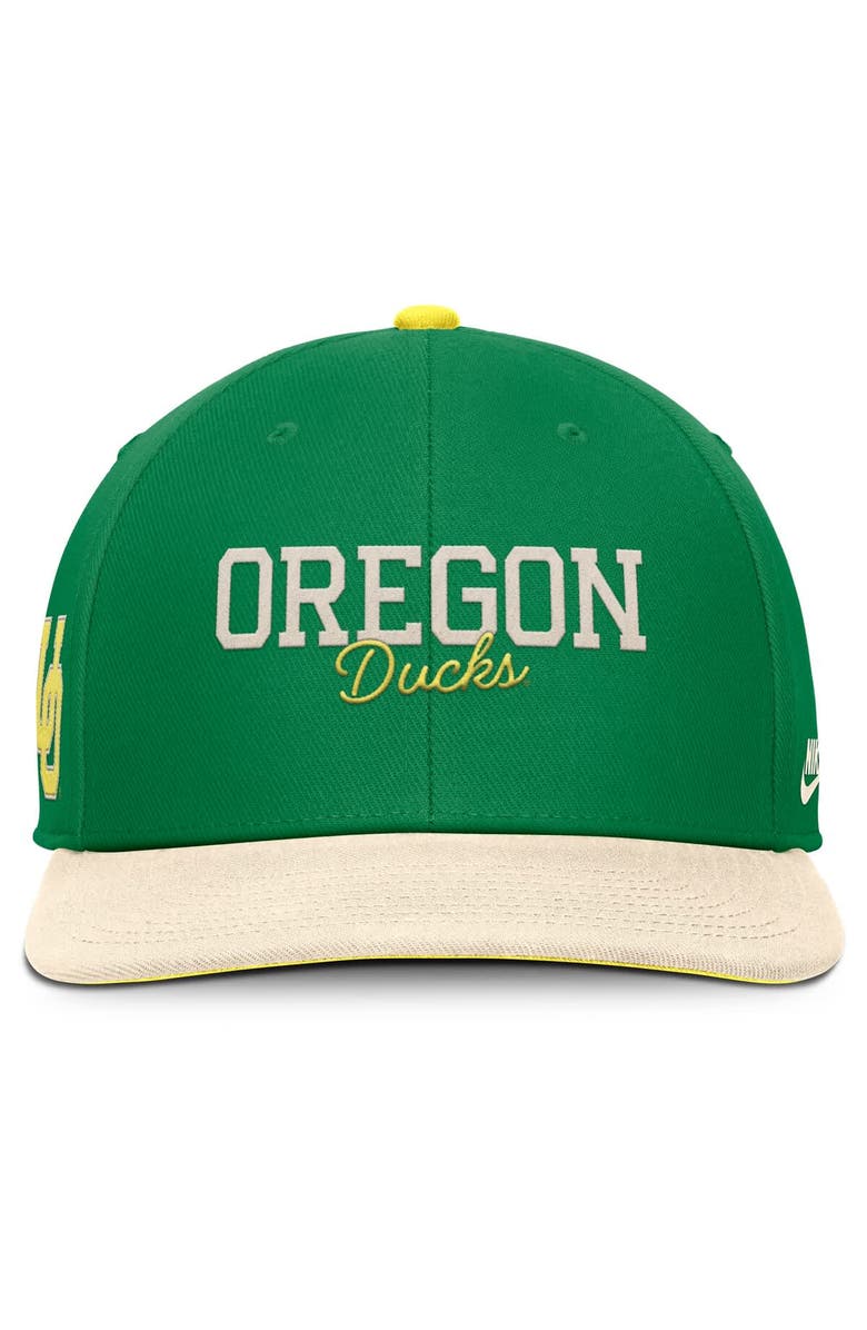Nike Men's Nike Green/Cream Oregon Ducks Pro Legacy Script Snapback Hat, Alternate, color, 