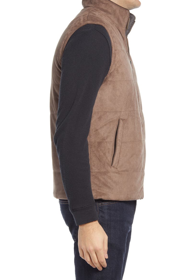 Reversible Quilted Vest, Alternate, color, TAUPE/ BRN