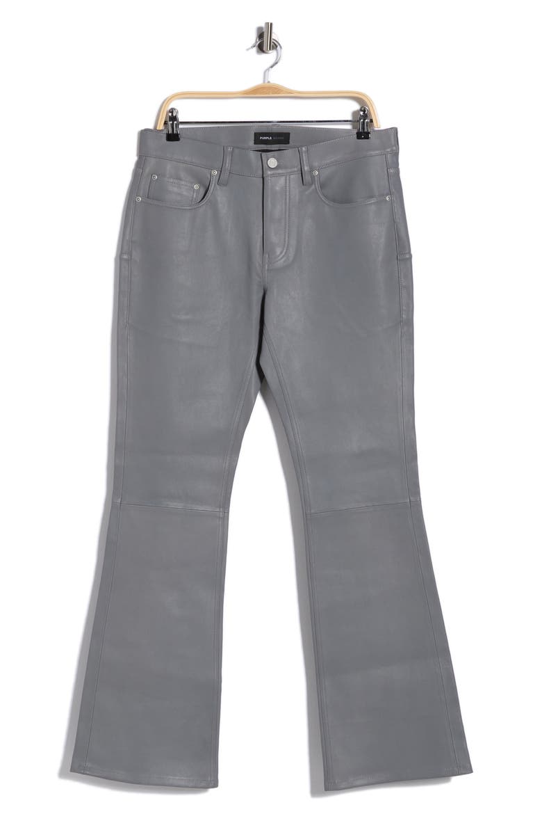 Leather Flare Pants, Alternate, color, GREY