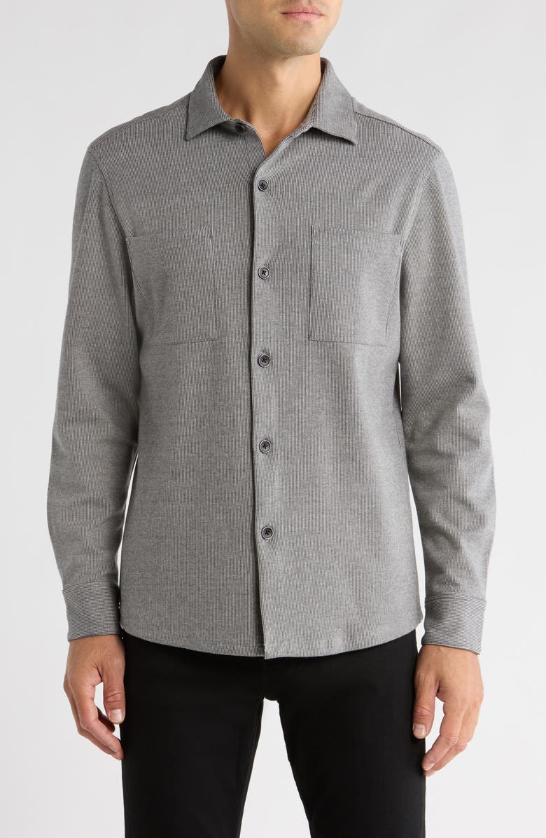Robert Barakett Seybow Button-Up Overshirt, Main, color, Grey