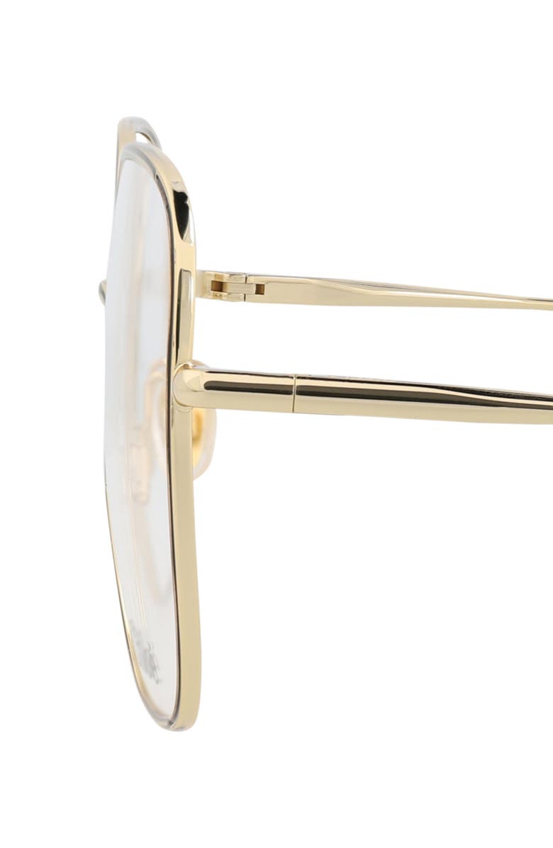 Chloé 55mm Square Optical Glasses, Alternate, color, Light Gold Transparent