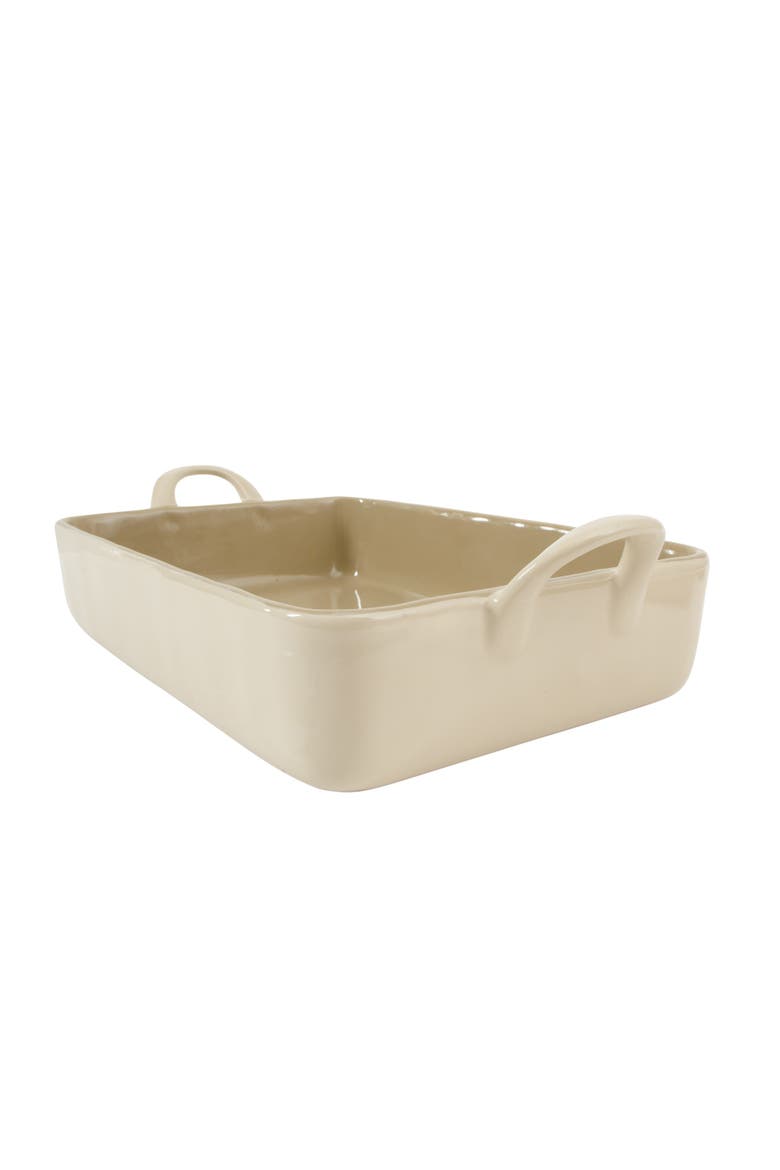 3-Piece Ceramic Bakeware Set with Olive Wood Tools, Alternate, color, Linen/Taupe