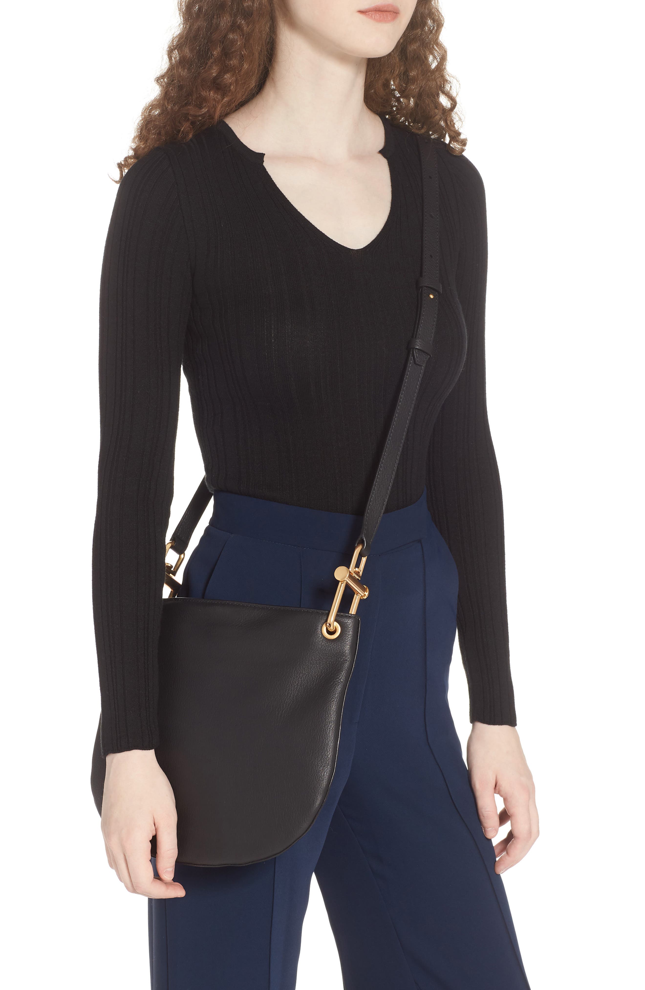 BOSS Kristin Leather Crossbody Bag, Alternate, color, 